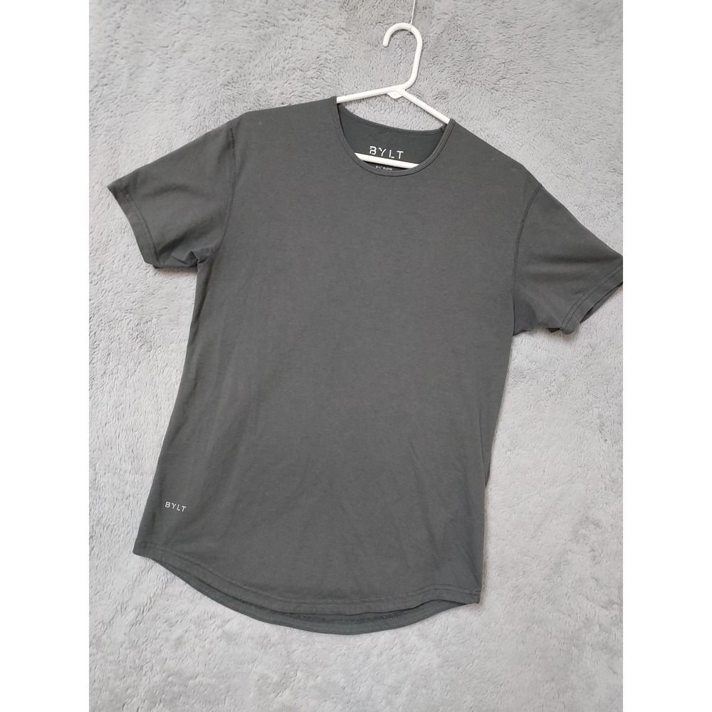 Bylt Shirt Mens Small Drop Cut Short Sleeve Gray Bylt Blend Performance FADED